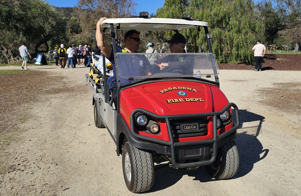 EMS Reserve members staffing a medical cart at an outdoor event